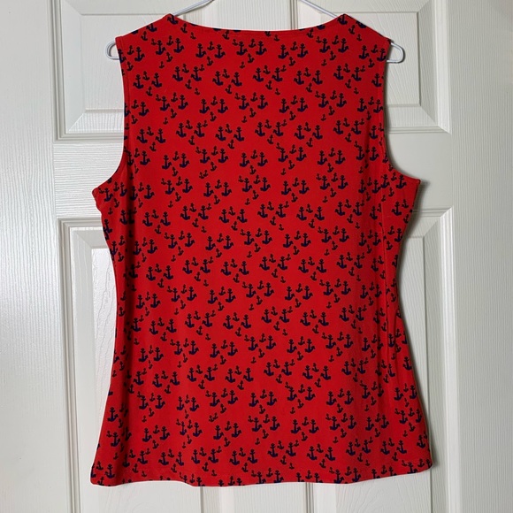 Tommy Hilfiger | Sleeveless Anchor Print Blouse - Large - Picture 3 of 5